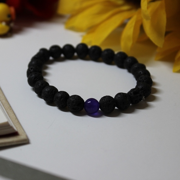 Veronica Nagorny Jewelry - 1 LEFT-NWT Chakra Stone Lava Bead Stretch Bracelet
